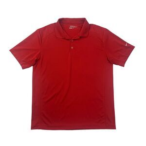 Nike Polo Shirt Mens L Large Red Dri Fit Short Sleeve Tour Performance Golf
